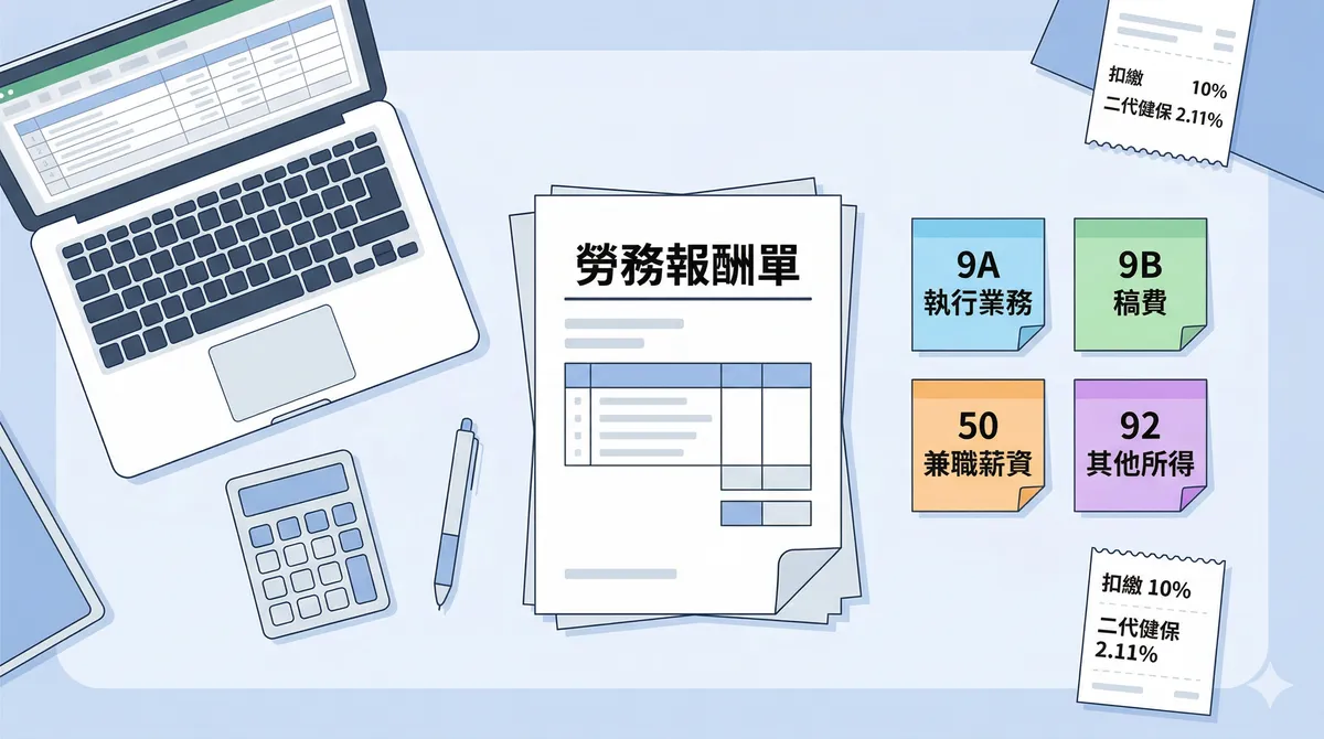 勞務報酬單是什麼?扣繳、二代健保、9A 9B 一次搞懂